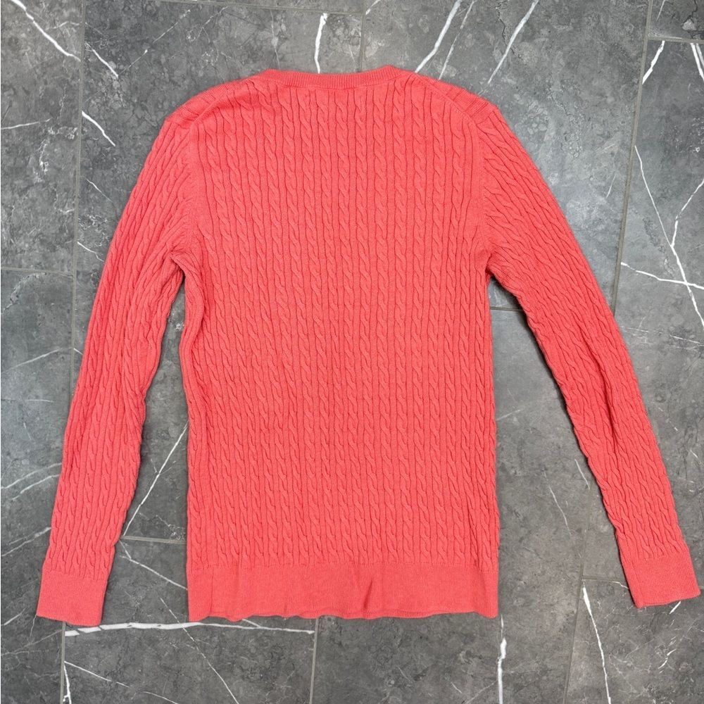 Amazon Essentials Salmon Coral Cable Knit Crew Neck Sweater Women’s Size S - Picture 3 of 5